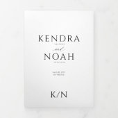 Eenvoudige elegante QR-code RSVP details bruiloft Drieluik Uitnodiging (Cover)