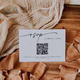 Eenvoudige Elegante QR Code RSVP Insert Kaart
