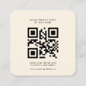 Eenvoudige, elegante QR-code RSVP-respons Informatiekaartje (Achterkant)