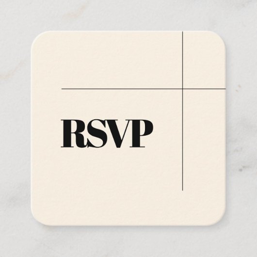 Eenvoudige, elegante QR-code RSVP-respons Informatiekaartje (Voorkant)