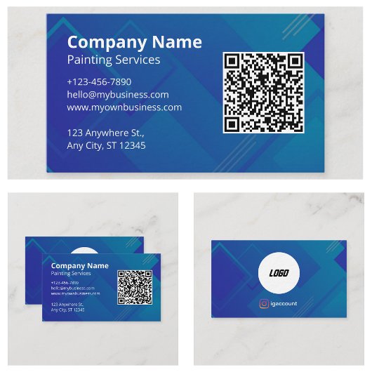 Eenvoudige Elegante QR-code Scanbare Logo Visitekaartje