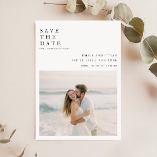 Eenvoudige Elegante QR Code Trouwfoto Save The Date