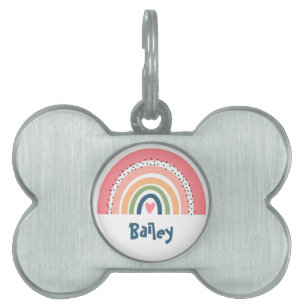 EENVOUDIGE ELEGANTE REGENBOOG BOHO HUISDIEREN NAAMPLAATJE