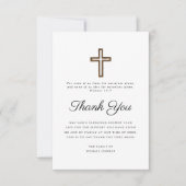 Eenvoudige elegante religieuze kruisbegrafenis bedankkaart (Voorkant)