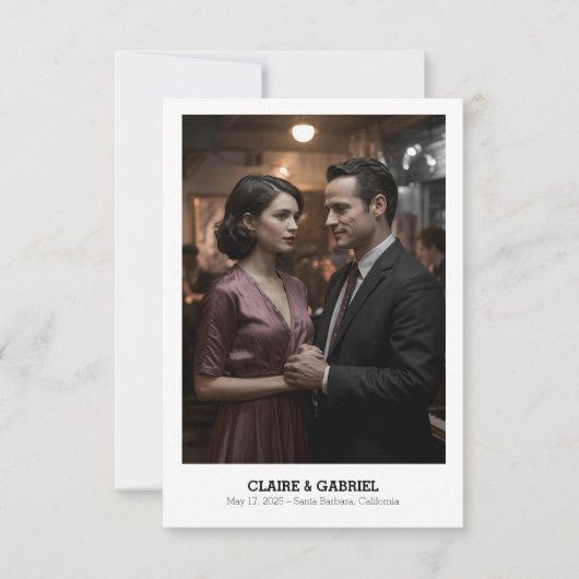 Eenvoudige Elegante Religieuze Tekst, Foto Save Th The Date (Voorkant)