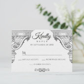 Eenvoudige elegante Renaissance-architectuur  RSVP Kaartje (Staand voorkant)
