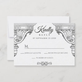Eenvoudige elegante Renaissance-architectuur RSVP Kaartje
