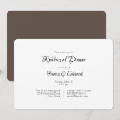 Eenvoudige elegante repetitie diner uitnodigingen (Voorkant / Achterkant)