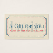 Eenvoudige Elegante Retro Blauwe Gift Schoonheid Visitekaartje (Voorkant)