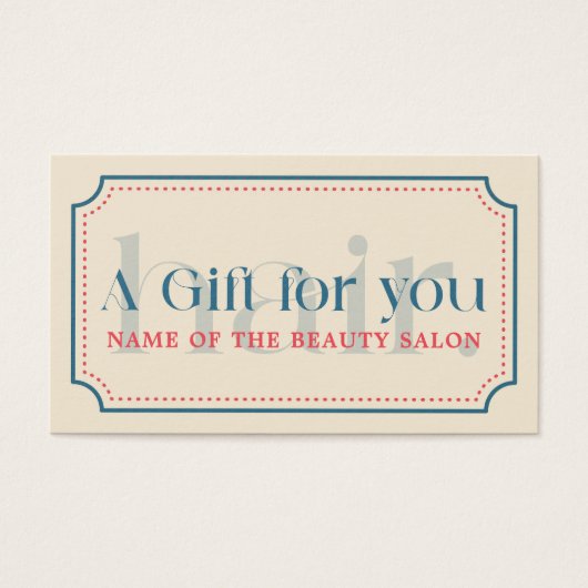 Eenvoudige Elegante Retro Blauwe Gift Schoonheid Visitekaartje (Voorkant)