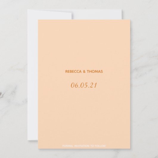 eenvoudige elegante retro niet foto sparen de datu save the date (Achterkant)