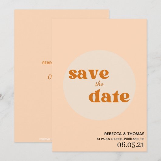 eenvoudige elegante retro niet foto sparen de datu save the date (Voorkant / Achterkant)