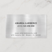 Eenvoudige elegante rode nagels Luxe wit glanzend Visitekaartje (Achterkant)