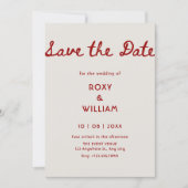 Eenvoudige elegante rode trouw save the date (Voorkant)