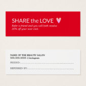 Eenvoudige Elegante Rode Witte Roze Hart Verwijzin Mini Visitekaartjes (Voorkant /achterkant)