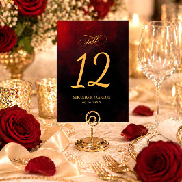 Eenvoudige Elegante Rode Zwarte Gouden Calligrafie Kaart