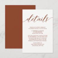Eenvoudige Elegante Roest- en Witte Trouwdetails 