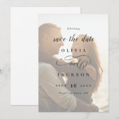 Eenvoudige elegante romantische manuscriptfoto spa save the date (Voorkant / Achterkant)