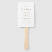 Eenvoudige elegante romantische script huwelijkspr handwaaier (Voorkant)