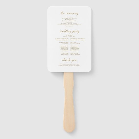 Eenvoudige elegante romantische scriptprogramma's  handwaaier (Achterkant)