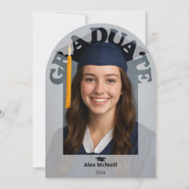 Eenvoudige Elegante Ronde Foto Afstuderen Kaart