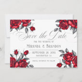 Eenvoudige Elegante Roos Bloemen bruiloft Save The Date (Voorkant)