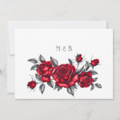 Eenvoudige Elegante Roos Bloemen bruiloft Save The Date (Achterkant)