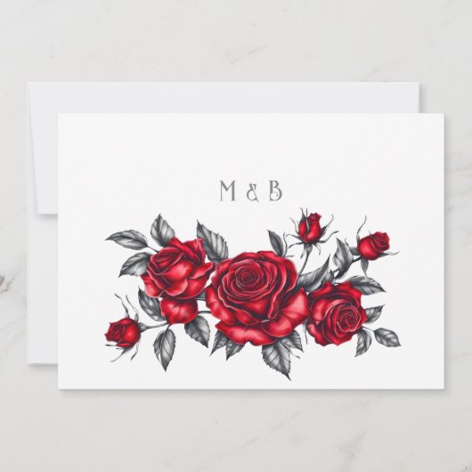 Eenvoudige Elegante Roos Bloemen bruiloft Save The Date (Achterkant)