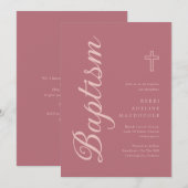 Eenvoudige Elegante Roos Gouden Doop Doop Kaart (Voorkant / Achterkant)