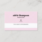 Eenvoudige Elegante Roos Witte Schaar Hair Stylist Afsprakenkaartje (Voorkant)