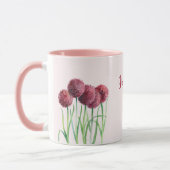 Eenvoudige Elegante Roze Alliums Bloem Waterverf Mok (Links)