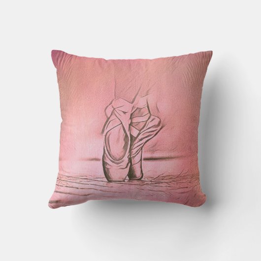 Eenvoudige elegante roze balletschotels op papier kussen (Achterkant)