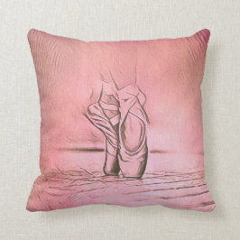 Eenvoudige elegante roze balletschotels op papier kussen