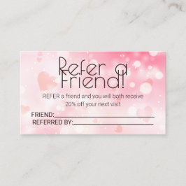 Eenvoudige Elegante Roze Bokeh Aanbevelingskaartje