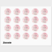 Eenvoudige Elegante Roze Bokeh Ronde Sticker (Vel)