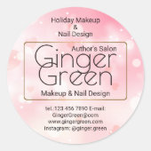 Eenvoudige Elegante Roze Bokeh Ronde Sticker (Voorkant)