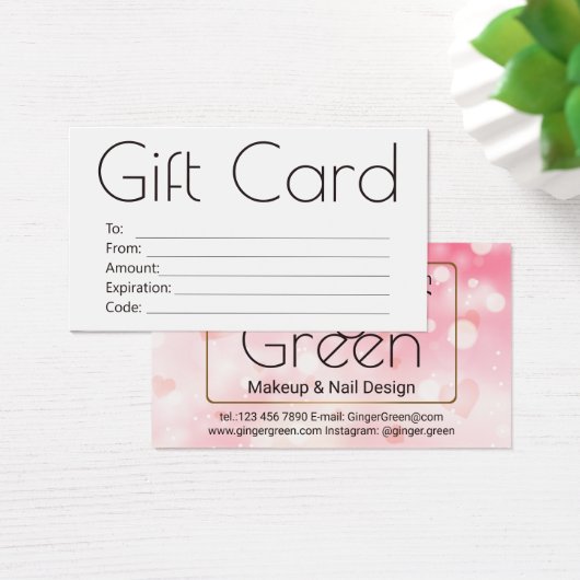 Eenvoudige Elegante Roze Bokeh Visitekaartje (Bureau)