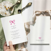 Eenvoudige Elegante Roze Bow Coquette Wedding