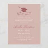 Eenvoudige Elegante Roze Dop Feest Afstudeerceremo Flyer (Voorkant)