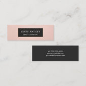 Eenvoudige elegante roze en zwarte schoonheidsmakr mini visitekaartje (Voorkant / Achterkant)