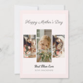 Eenvoudige Elegante Roze Gelukkige Moeders Dag Dri Feestdagenkaart (Voorkant)