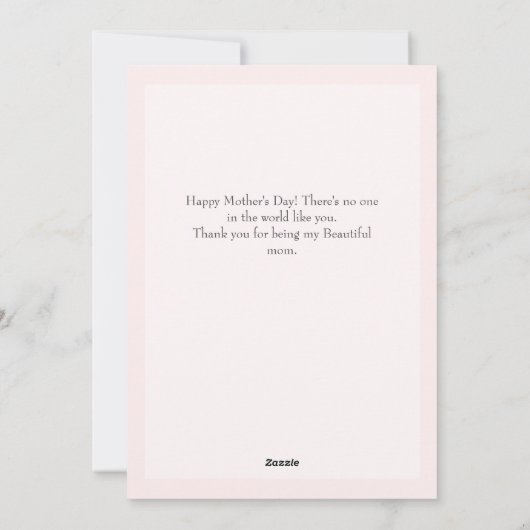 Eenvoudige Elegante Roze Gelukkige Moeders Dag Dri Feestdagenkaart (Achterkant)