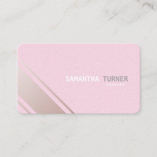 Eenvoudige Elegante Roze Gestructureerde Professio Visitekaartje (Voorkant)