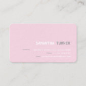 Eenvoudige Elegante Roze Gestructureerde Professio Visitekaartje (Achterkant)