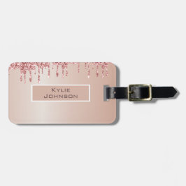Eenvoudige elegante Roze Glitter Mooie Gepersonali Bagagelabel