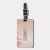 Eenvoudige elegante Roze Glitter Schattigee Gepers Bagagelabel (Voorkant verticaal)
