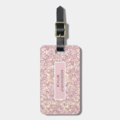 Eenvoudige elegante Roze Glitter Schattigee Gepers Bagagelabel (Voorkant verticaal)