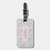 Eenvoudige elegante Roze Glitter Schattigee Gepers Bagagelabel (Voorkant verticaal)