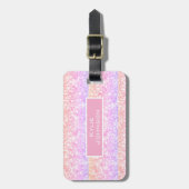 Eenvoudige elegante Roze Glitter Schattigee Gepers Bagagelabel (Voorkant verticaal)