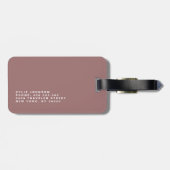 Eenvoudige elegante Roze Glitter Schattigee Monogr Bagagelabel (Achterkant horizontaal)